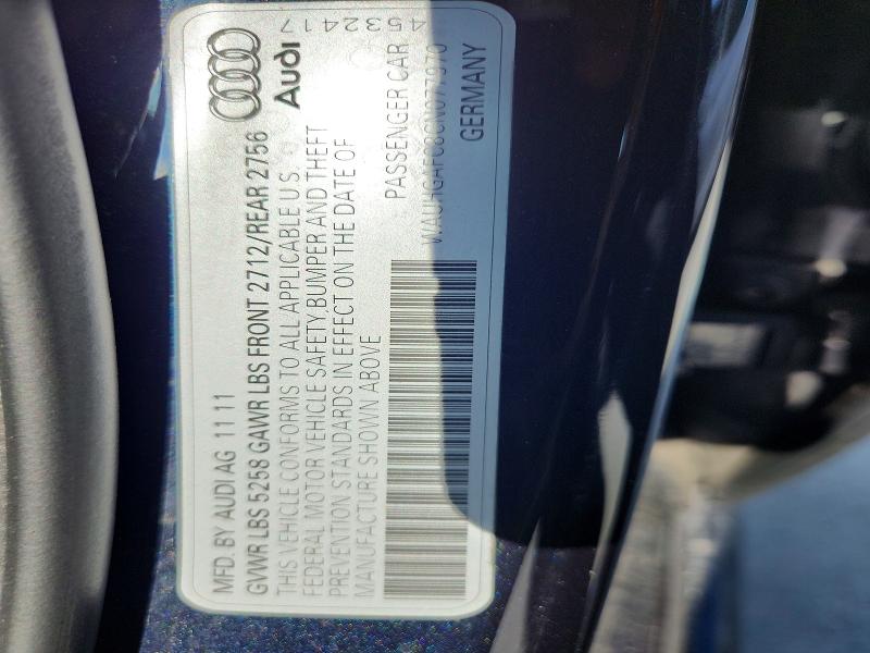 Продажа на аукционе авто 2012 Audi A6, vin: WAUHGAFC8CN077970, номер лота: 54022806