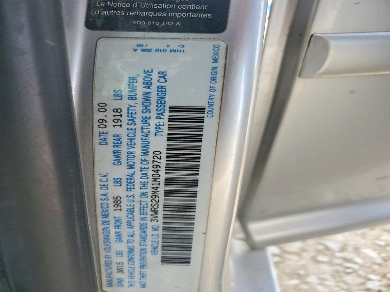 53354266 :رقم المزاد ، 3VWRS29M41M049720 vin ، 2001 Volkswagen Jetta مزاد بيع