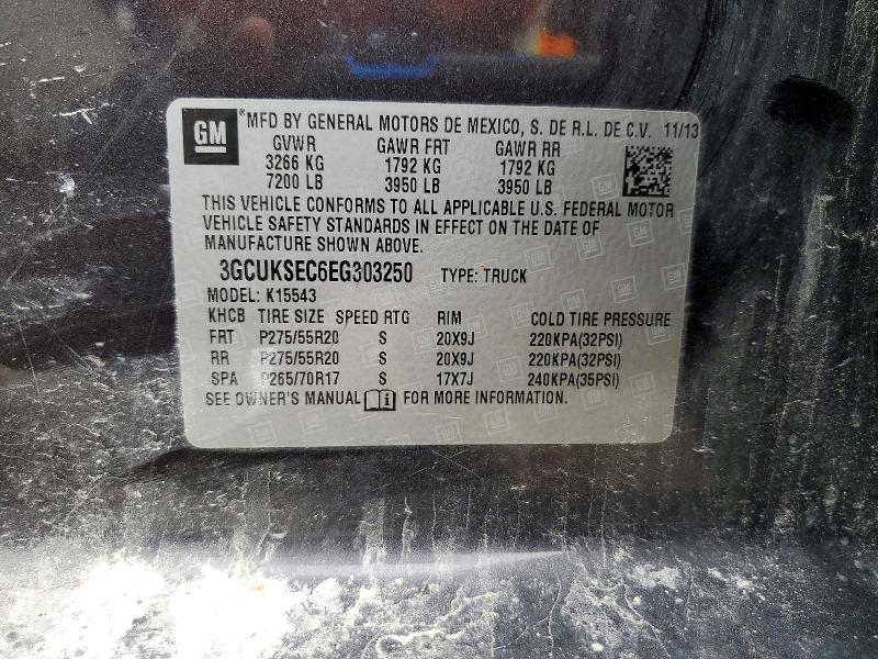 53548136 :رقم المزاد ، 3GCUKSEC6EG303250 vin ، 2014 Chevrolet Silverado مزاد بيع