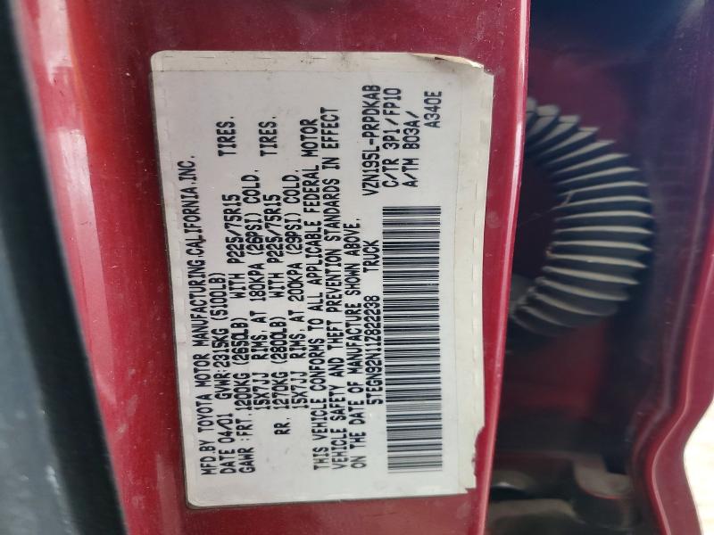 Aukcja sprzedaży 2001 Toyota Tacoma, vin: 5TEGN92N11Z822238, numer aukcji: 55025636