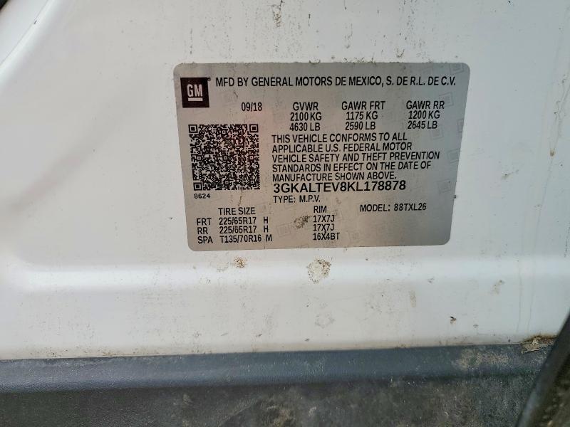 2019 Gmc Terrain მანქანა იყიდება აუქციონზე, vin: 3GKALTEV8KL178878, აუქციონის ნომერი: 52724326
