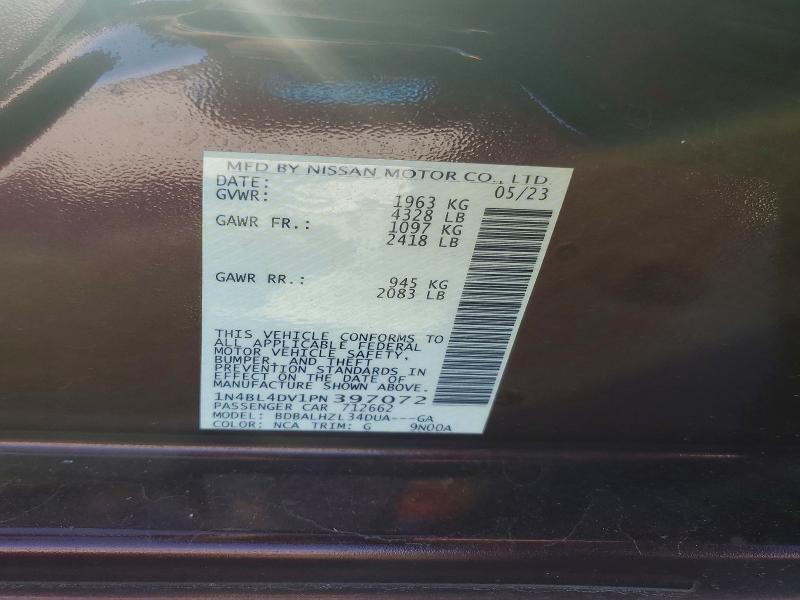 Aukcja sprzedaży 2023 Nissan Altima, vin: 1N4BL4DV1PN397072, numer aukcji: 53535296