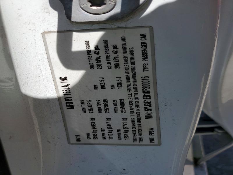 Aukcja sprzedaży 2019 Tesla Model 3, vin: 5YJ3E1EB1KF200016, numer aukcji: 53882626