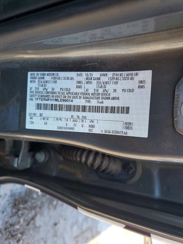 Aukcja sprzedaży 2021 Ford Ranger Xl/xlt/lariat, vin: 1FTER4FH1MLD90014, numer aukcji: 52163516