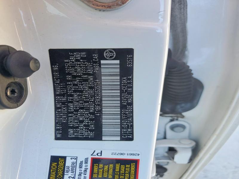 Aukcja sprzedaży 2012 Toyota Camry, vin: 4T1BF1FK8CU535754, numer aukcji: 53584196