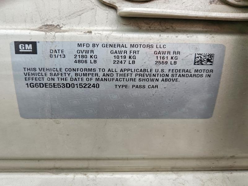 Продажа на аукционе авто 2013 Cadillac Cts, vin: 1G6DE5E53D0152240, номер лота: 54776196