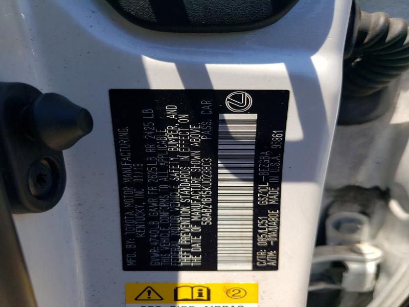Продаж на аукціоні авто 2019 Lexus Es, vin: 58ABZ1B15KU023803, номер лоту: 54122606