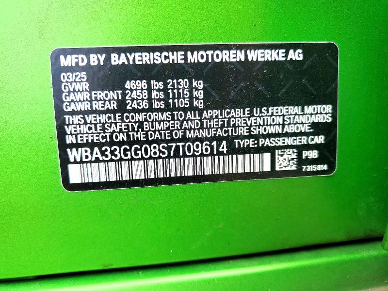 53719066 :رقم المزاد ، WBA33GG08S7T09614 vin ، 2025 Bmw M235xi مزاد بيع