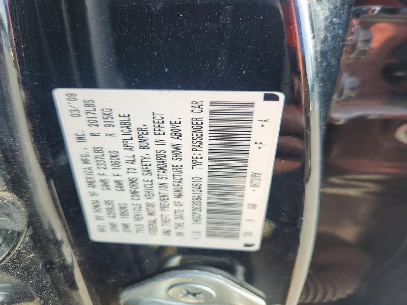 Aukcja sprzedaży 2009 Honda Accord, vin: 1HGCP26309A124610, numer aukcji: 54730856