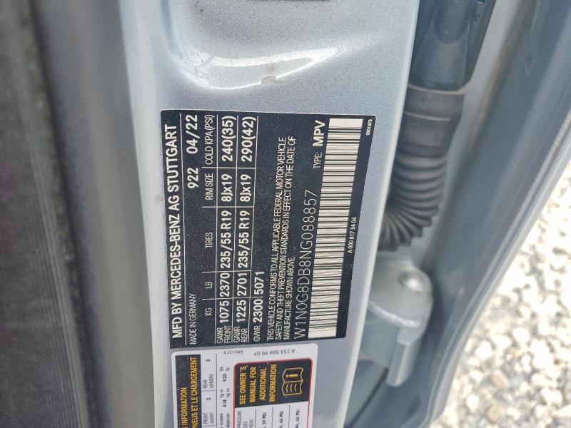 2022 Mercedes-benz Glc მანქანა იყიდება აუქციონზე, vin: W1N0G8DB8NG088857, აუქციონის ნომერი: 54464496