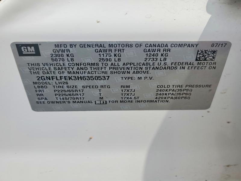 Продажа на аукционе авто 2017 Chevrolet Equinox, vin: 2GNFLFEK3H6350537, номер лота: 55129036