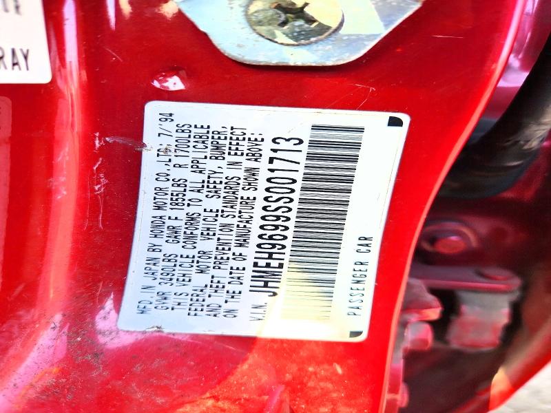 Продаж на аукціоні авто 1995 Honda Civic, vin: JHMEH9699SS001713, номер лоту: 52548896