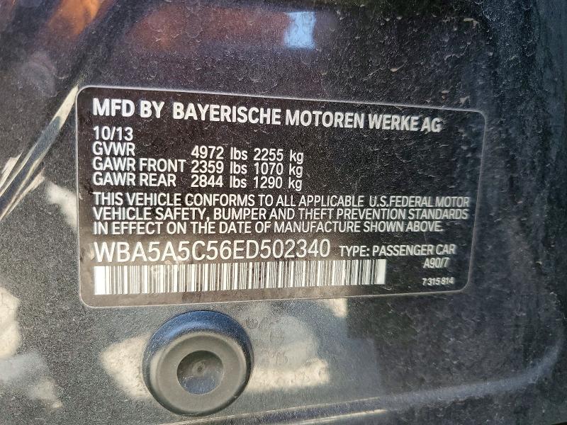 54538976 :رقم المزاد ، WBA5A5C56ED502340 vin ، 2014 Bmw 528 مزاد بيع
