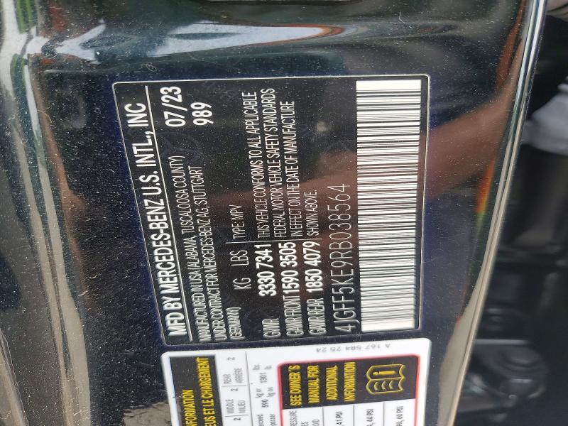 Aukcja sprzedaży 2024 Mercedes-benz Gls, vin: 4JGFF5KE9RB038564, numer aukcji: 54165606