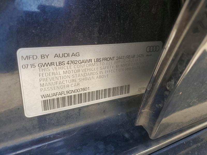 Продаж на аукціоні авто 2016 Audi A4, vin: WAUAFAFL9GN007601, номер лоту: 53962016