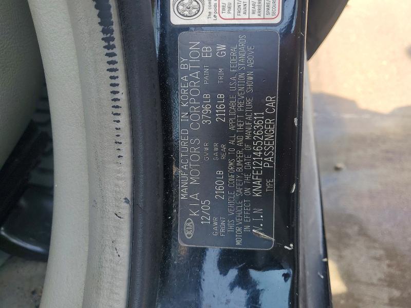 Продажа на аукционе авто 2006 Kia Spectra, vin: KNAFE121465263611, номер лота: 55106596
