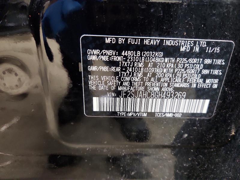 Продаж на аукціоні авто 2016 Subaru Forester, vin: JF2SJAHC8GH493269, номер лоту: 54668606