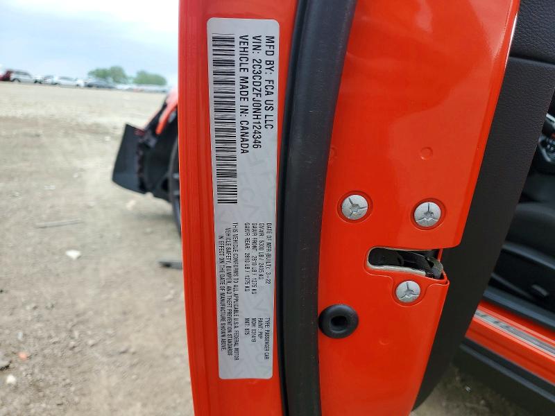 2022 Dodge Challenger მანქანა იყიდება აუქციონზე, vin: 2C3CDZFJ0NH124346, აუქციონის ნომერი: 54308816