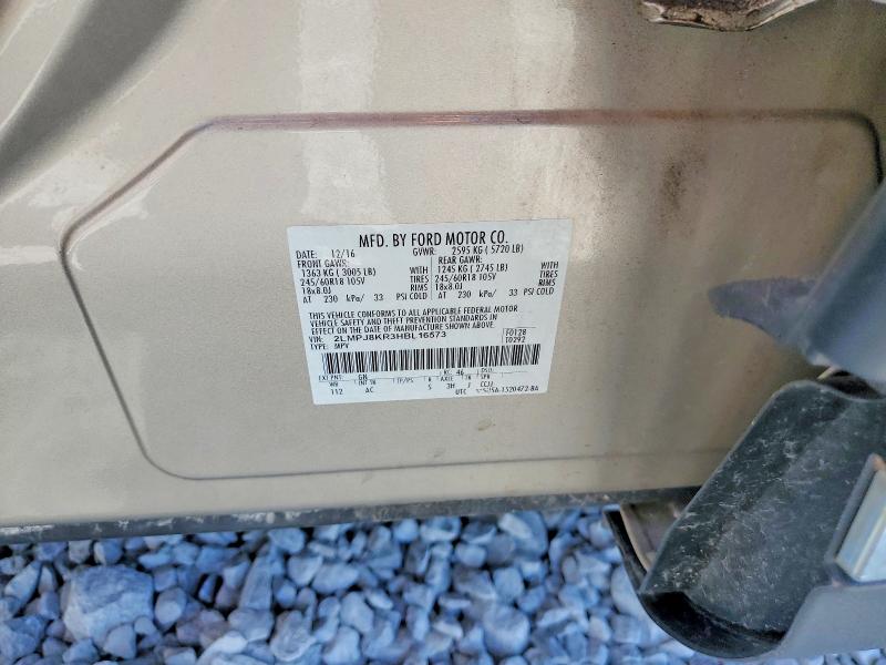 2017 Lincoln Mkx მანქანა იყიდება აუქციონზე, vin: 2LMPJ8KR3HBL16573, აუქციონის ნომერი: 55525696