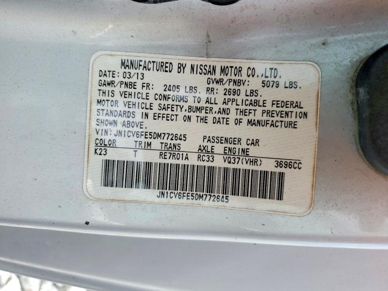 2013 Infiniti G37 Convertible მანქანა იყიდება აუქციონზე, vin: JN1CV6FE5DM772645, აუქციონის ნომერი: 55039816