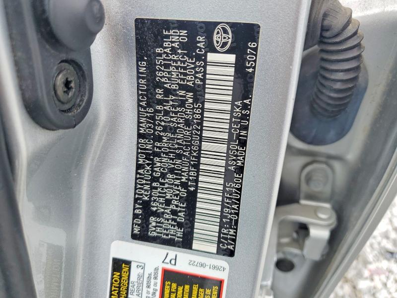 2016 Toyota Camry მანქანა იყიდება აუქციონზე, vin: 4T1BF1FK6GU221865, აუქციონის ნომერი: 54776136