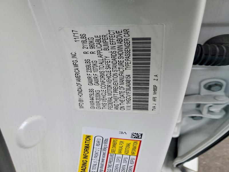 Aukcja sprzedaży 2018 Honda Accord, vin: 1HGCV1F38JA048154, numer aukcji: 53302386