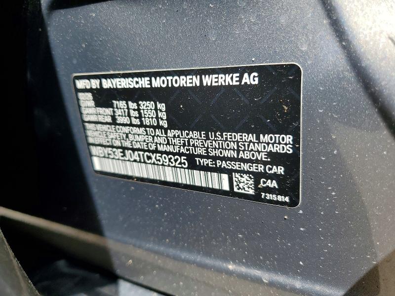 52931586 :رقم المزاد ، WBY53EJ04TCX59325 vin ، 2026 Bmw I7 مزاد بيع