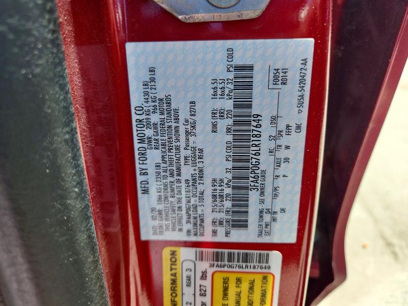 Продажа на аукционе авто 2020 Ford Fusion, vin: 3FA6P0G76LR187649, номер лота: 52935196
