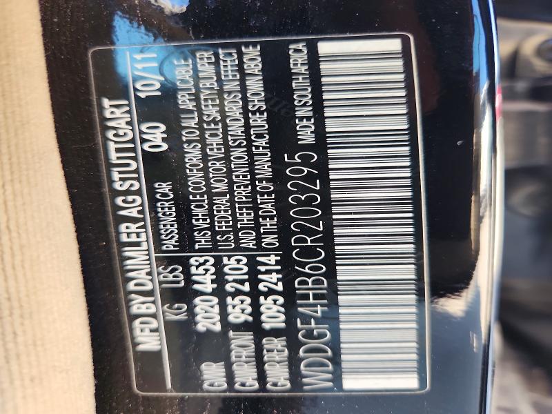 53536966 :رقم المزاد ، WDDGF4HB6CR203295 vin ، 2012 Mercedes-benz C مزاد بيع