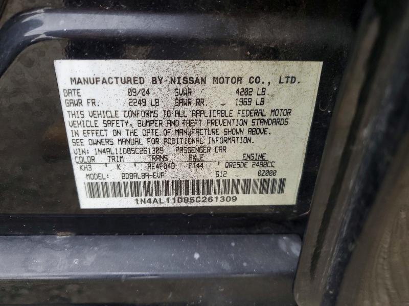 Продажа на аукционе авто 2005 Nissan Altima, vin: 1N4AL11D85C261309, номер лота: 52036226