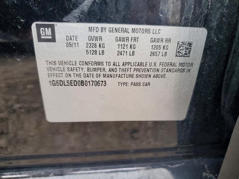 53716966 :رقم المزاد ، 1G6DL5ED0B0170673 vin ، 2011 Cadillac Cts مزاد بيع