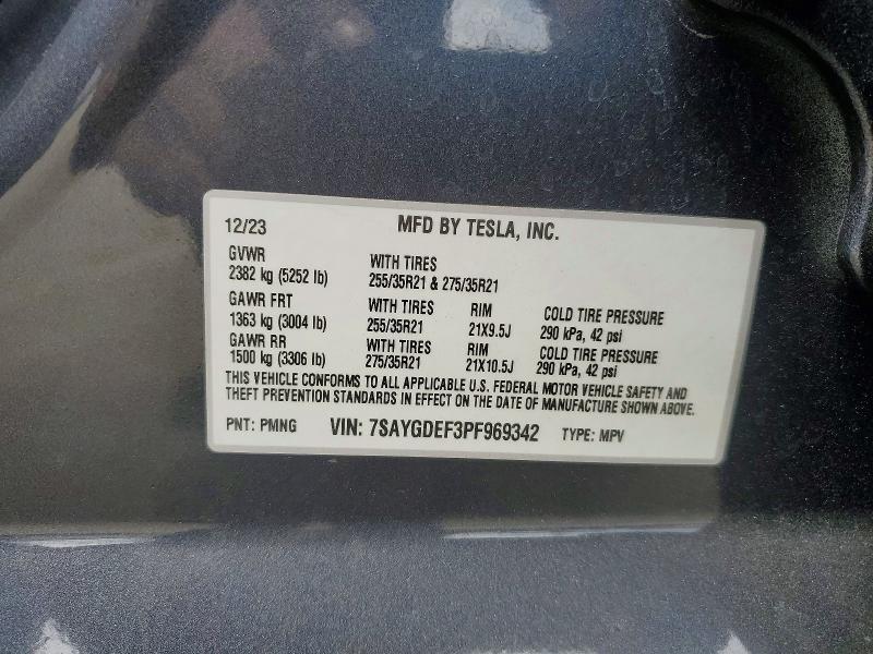 55152866 :رقم المزاد ، 7SAYGDEF3PF969342 vin ، 2023 Tesla Model Y مزاد بيع