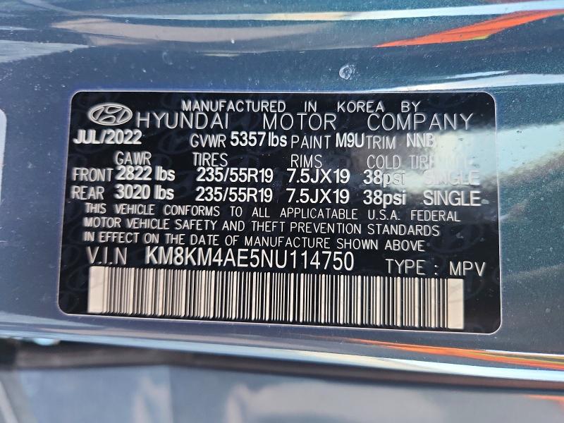 55133876 :رقم المزاد ، KM8KM4AE5NU114750 vin ، 2022 Hyundai Ioniq 5 مزاد بيع