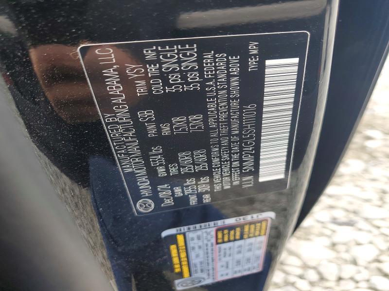 2025 Hyundai Santa Fe მანქანა იყიდება აუქციონზე, vin: 5NMP24GL5SH111016, აუქციონის ნომერი: 52344656