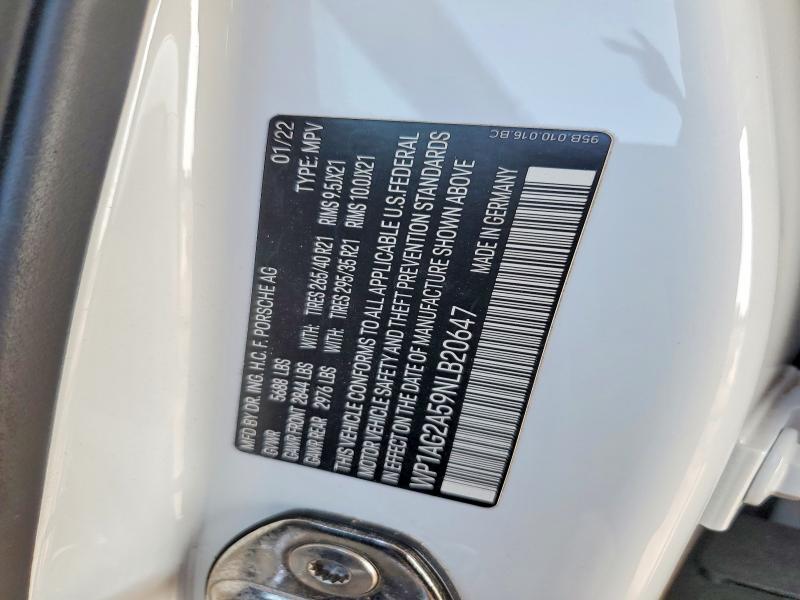 Aukcja sprzedaży 2022 Porsche Macan, vin: WP1AG2A59NLB20647, numer aukcji: 52273036