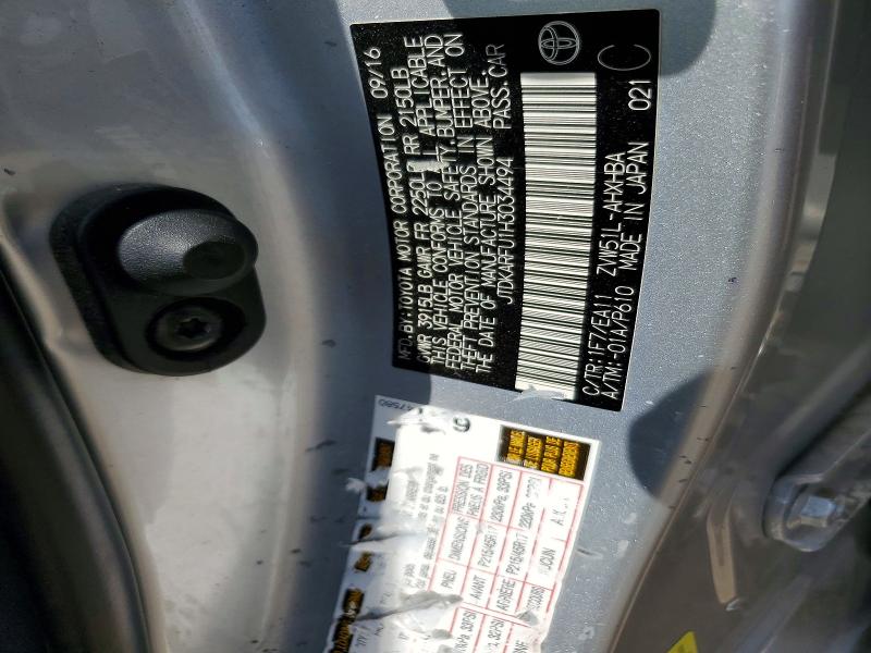 Aukcja sprzedaży 2017 Toyota Prius, vin: JTDKARFU1H3034494, numer aukcji: 55396396