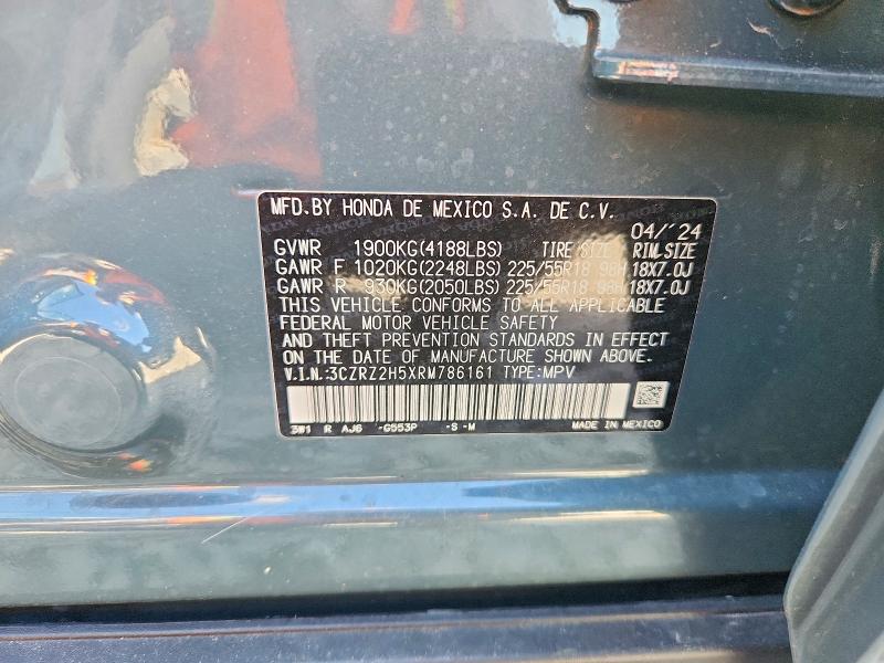 2024 Honda Hr-v მანქანა იყიდება აუქციონზე, vin: 3CZRZ2H5XRM786161, აუქციონის ნომერი: 54665836