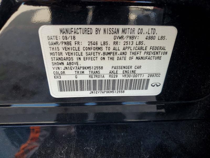 Продаж на аукціоні авто 2019 Infiniti Q50, vin: JN1EV7AP9KM512558, номер лоту: 52049726