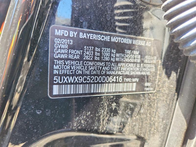 Aukcja sprzedaży 2013 Bmw X3, vin: 5UXWX9C52D0D06416, numer aukcji: 52901386