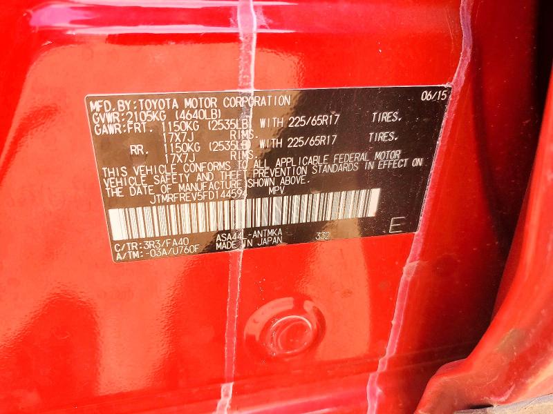Aukcja sprzedaży 2015 Toyota Rav4, vin: JTMRFREV5FD144594, numer aukcji: 52917686