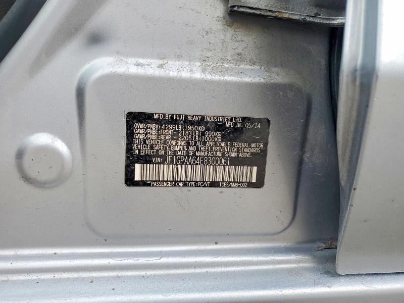 2014 Subaru Impreza მანქანა იყიდება აუქციონზე, vin: JF1GPAA64E8300061, აუქციონის ნომერი: 53378676