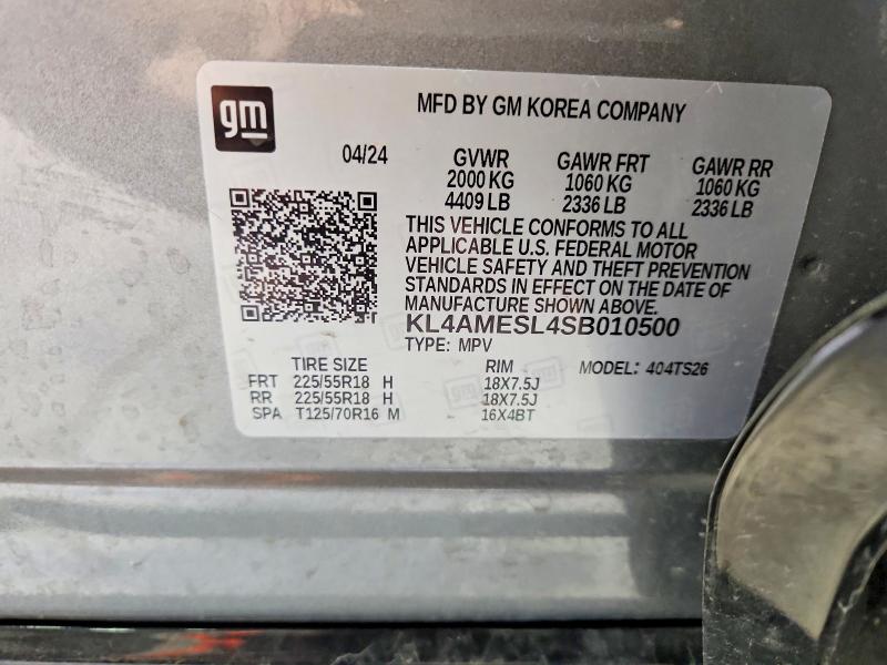 2025 Buick Encore Gx მანქანა იყიდება აუქციონზე, vin: KL4AMESL4SB010500, აუქციონის ნომერი: 54663426