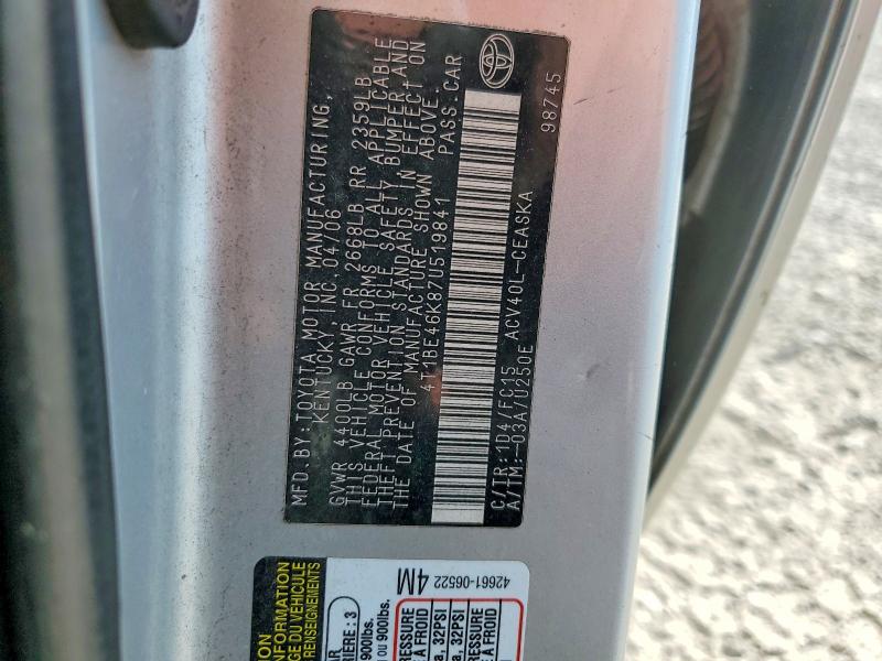 Продаж на аукціоні авто 2007 Toyota Camry, vin: 4T1BE46K87U519841, номер лоту: 54397996