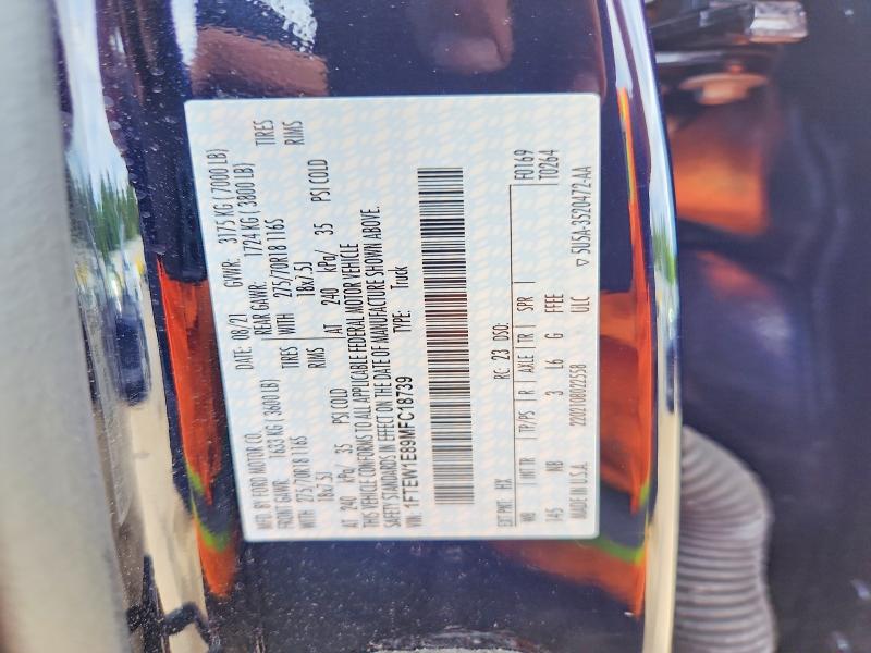 Aukcja sprzedaży 2021 Ford F150, vin: 1FTEW1E89MFC18739, numer aukcji: 53354496