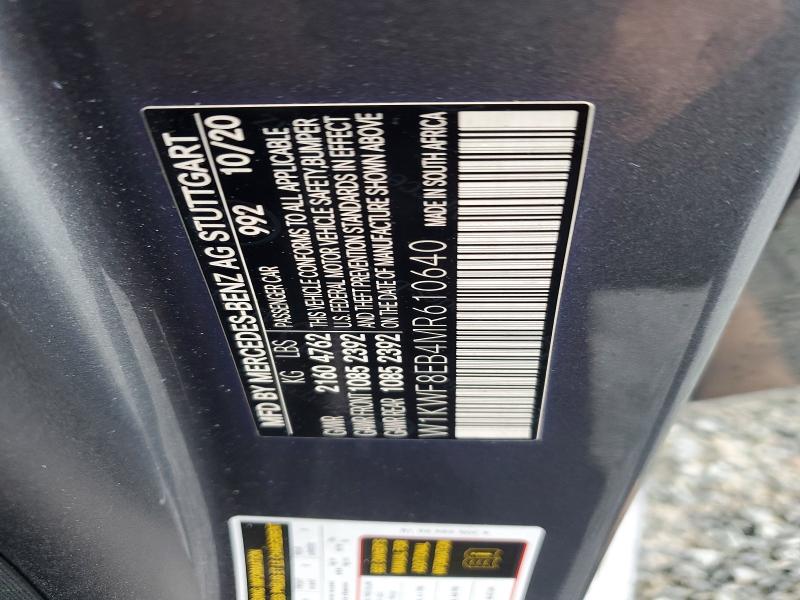 Продаж на аукціоні авто 2021 Mercedes-benz C, vin: W1KWF8EB4MR610640, номер лоту: 54493616
