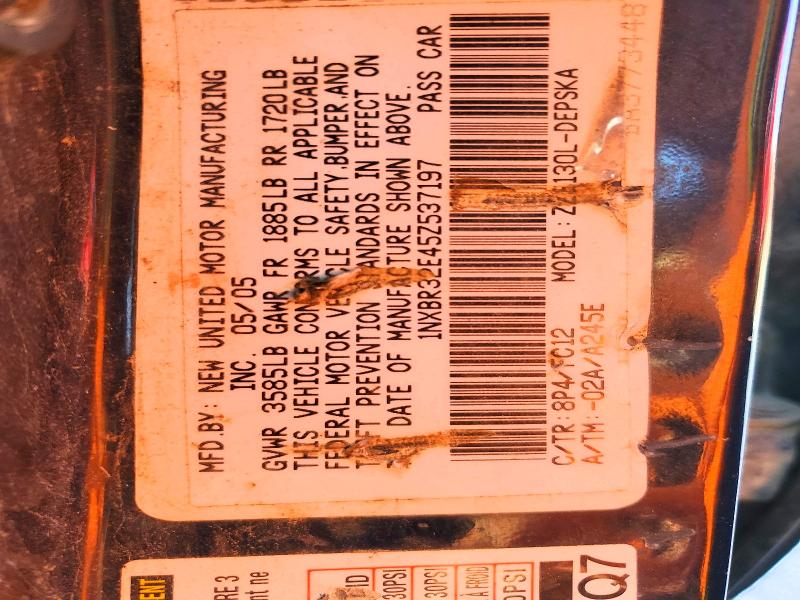 53874746 :رقم المزاد ، 1NXBR32E45Z537197 vin ، 2005 Toyota Corolla مزاد بيع
