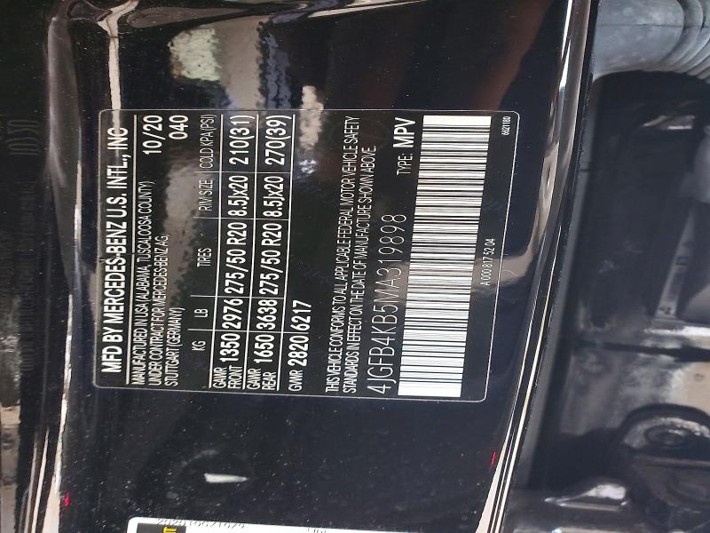 Продажа на аукционе авто 2021 Mercedes-benz Gle, vin: 4JGFB4KB5MA319898, номер лота: 54826346