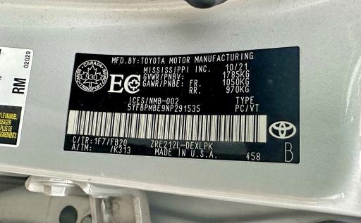 Aukcja sprzedaży 2022 Toyota Corolla, vin: 5YFBPMBE9NP291535, numer aukcji: 55116926