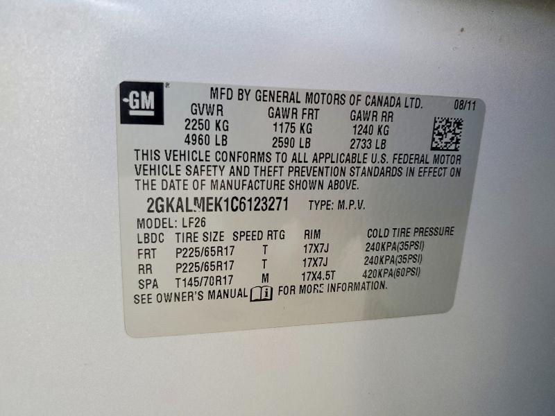 Продаж на аукціоні авто 2012 Gmc Terrain, vin: 2GKALMEK1C6123271, номер лоту: 54112046