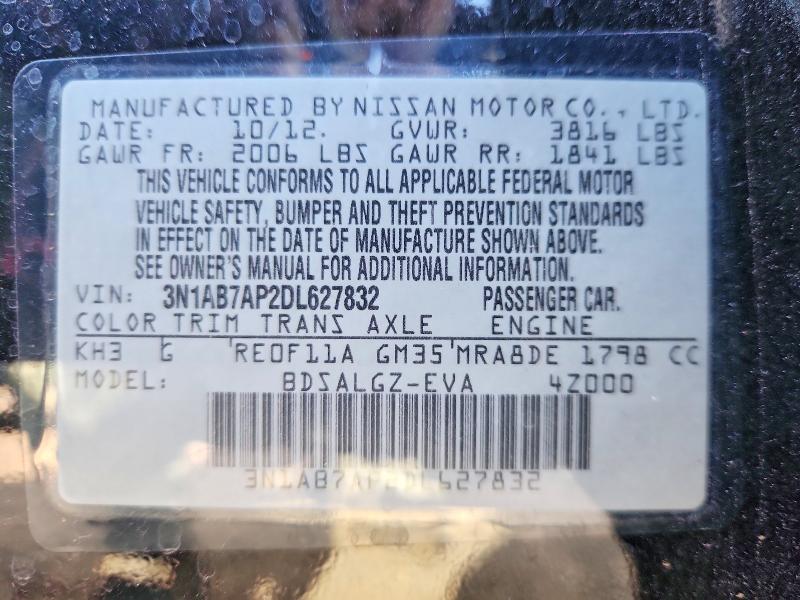 Aukcja sprzedaży 2013 Nissan Sentra, vin: 3N1AB7AP2DL627832, numer aukcji: 52876776
